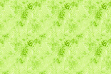 Repeated Grassy Color Spots Distressed Silk. Ornamental Lime Green Watercolor Print. Endless Leafy Color Silk Batik Brush. Natural Green Nature Friendly Life. Sustainable Development.