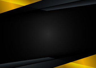 Template technology corporate concept abstract triangle geometric black and yellow on dark background