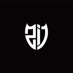 Initial Z I letter with shield modern style logo template vector