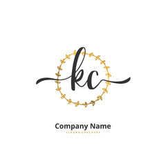 K C KC Initial handwriting and signature logo design with circle. Beautiful design handwritten logo for fashion, team, wedding, luxury logo.