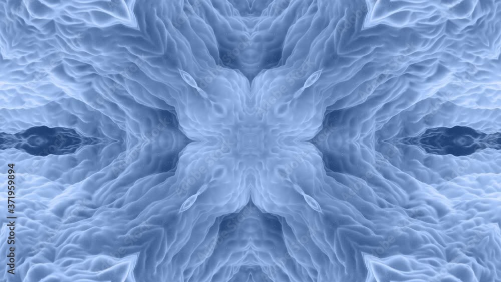 Aufkleber 3d abstract shape like star or flower, symmetrical structure of black blue velvet material intersper