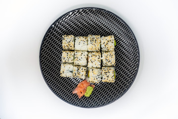 Japanese food Sushi Roll Maki of Salmon and avocado