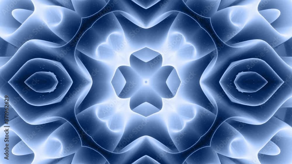 Aufkleber 3d abstract shape like star or flower, symmetrical structure of black blue velvet material intersper