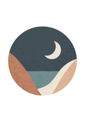 Trendy minimalist landscape abstract contemporary collage design