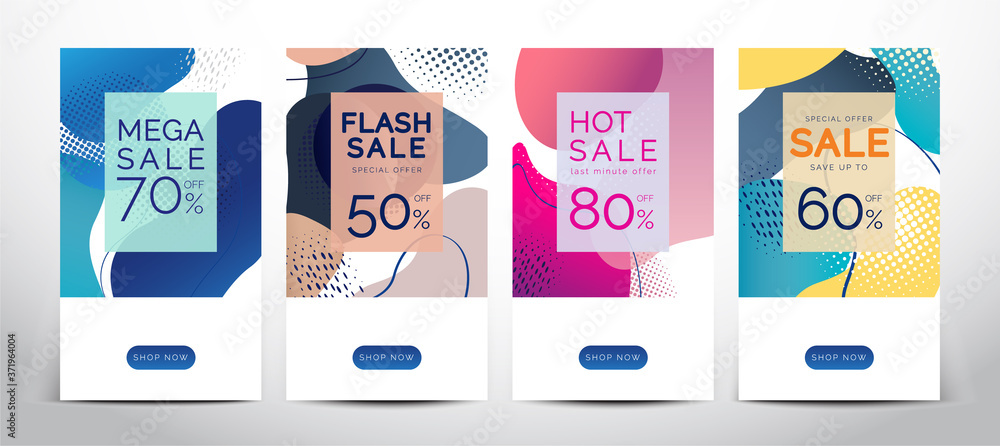Wall mural set of modern design - vector web banners design background or header templates, horizontal advertis