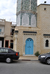 Fototapeta na wymiar Minaret of a mosque in Tunisia.