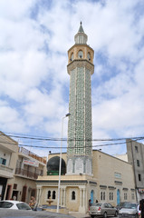 Fototapeta premium Minaret of a mosque in Tunisia.