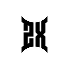 ZX monogram logo with curved side