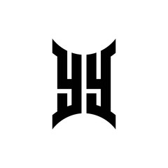 YY monogram logo with curved side