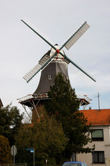 Grosse Windmuehle in Varel, Muehlenstrasse, Niedersachsen, Deutschland, Europa