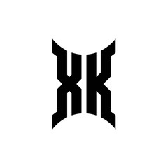 XK monogram logo with curved side
