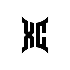 XC monogram logo with curved side