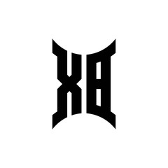 XB monogram logo with curved side