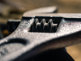 close up of a wrench