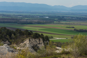 Fototapeta na wymiar quarry with lime and beautiful landscape