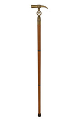 Hand stick with decorated brass handle of a German miner from the Ruhr area, isolated