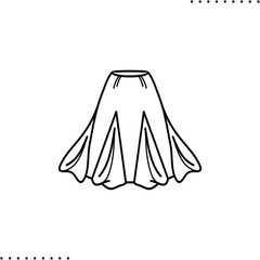 godet skirt model vector icon in outlines