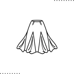 godet skirt model vector icon in outlines
