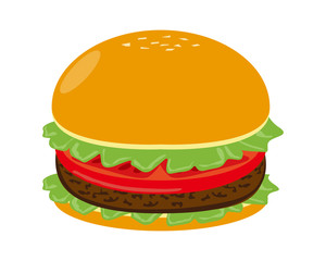 ビーフのハンバーガーのベクターイラスト　