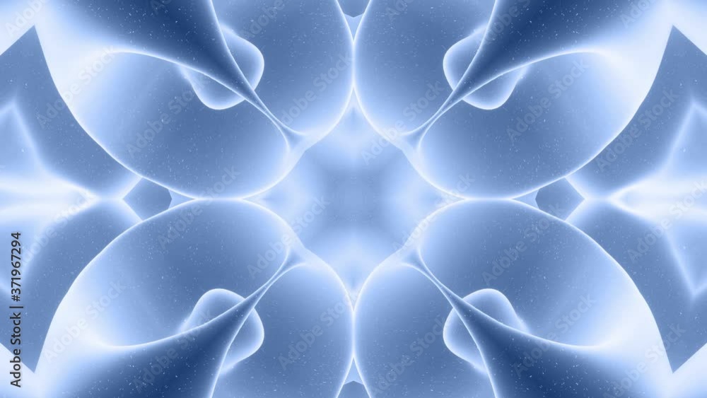 Aufkleber 3d abstract shape like star or flower, symmetrical structure of black blue velvet material intersper