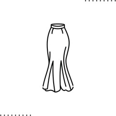 mermaid skirt model vector icon in outlines