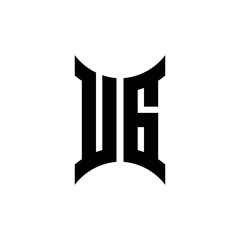 UG monogram logo with curved side