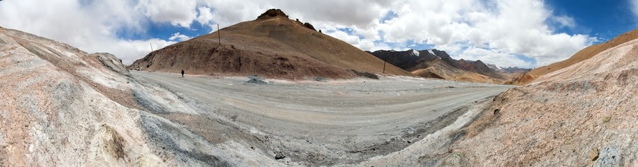Pamir highway or Pamirskij trakt unpaved road Tajikistan