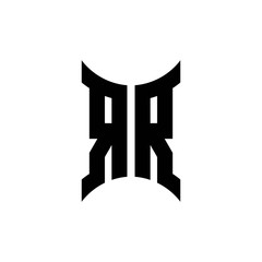 RR monogram logo with curved side