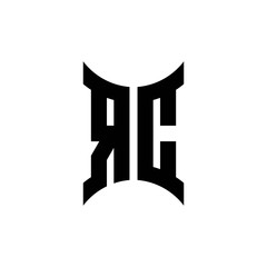 RC monogram logo with curved side