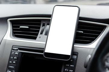 Mobile phone in car.