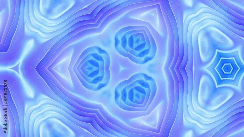 Aufkleber smooth looped animation of 3d abstract soft matte shape like flower or mandala, symmetrical structur