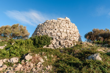 The talaiotic settlement of Talati de Dalt situated on Menorca island. Baleares, Spain