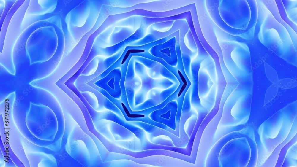 Aufkleber smooth looped animation of 3d abstract soft matte shape like flower or mandala, symmetrical structur