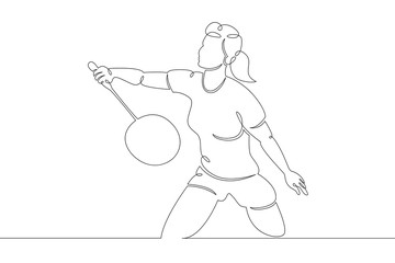 girl  woman athlete playing badminton