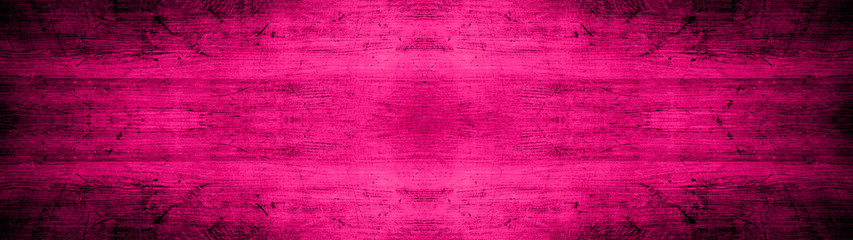 Abstract grunge old pink magenta painted wooden texture - wood background panorama long banner
