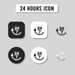 24 Hours Open Customer Service Icon Design