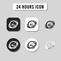 24 Hours Open Customer Service Icon Design
