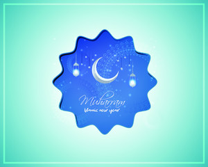 festive concept background for Islamic festival-Islamic new year, new Hijari year- happy muharram vector illustration 