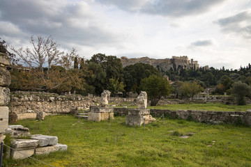 Fototapeta na wymiar View of the Acropolis of Athens, Greece