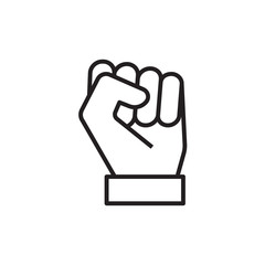 Fist sign vector icon on white background