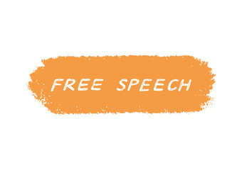 Free speech hand lettering with white watercolor