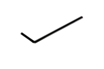 black drinking straw isolated on white background.
