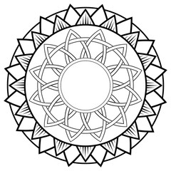 Abstract mandala or whimsical ornament line art for design or coloring