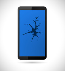 smartphone with broken screen