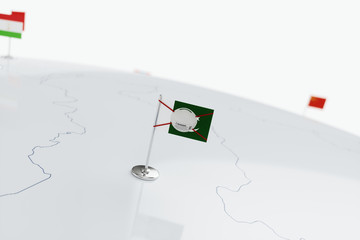 Fototapeta premium Coronavirus medical surgical face mask on the Pakistani national flag