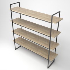 3d illustration of a modern loft-style rack