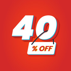 Off special 40% discount sign template for online shopping