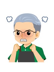 家事をする年配の男性