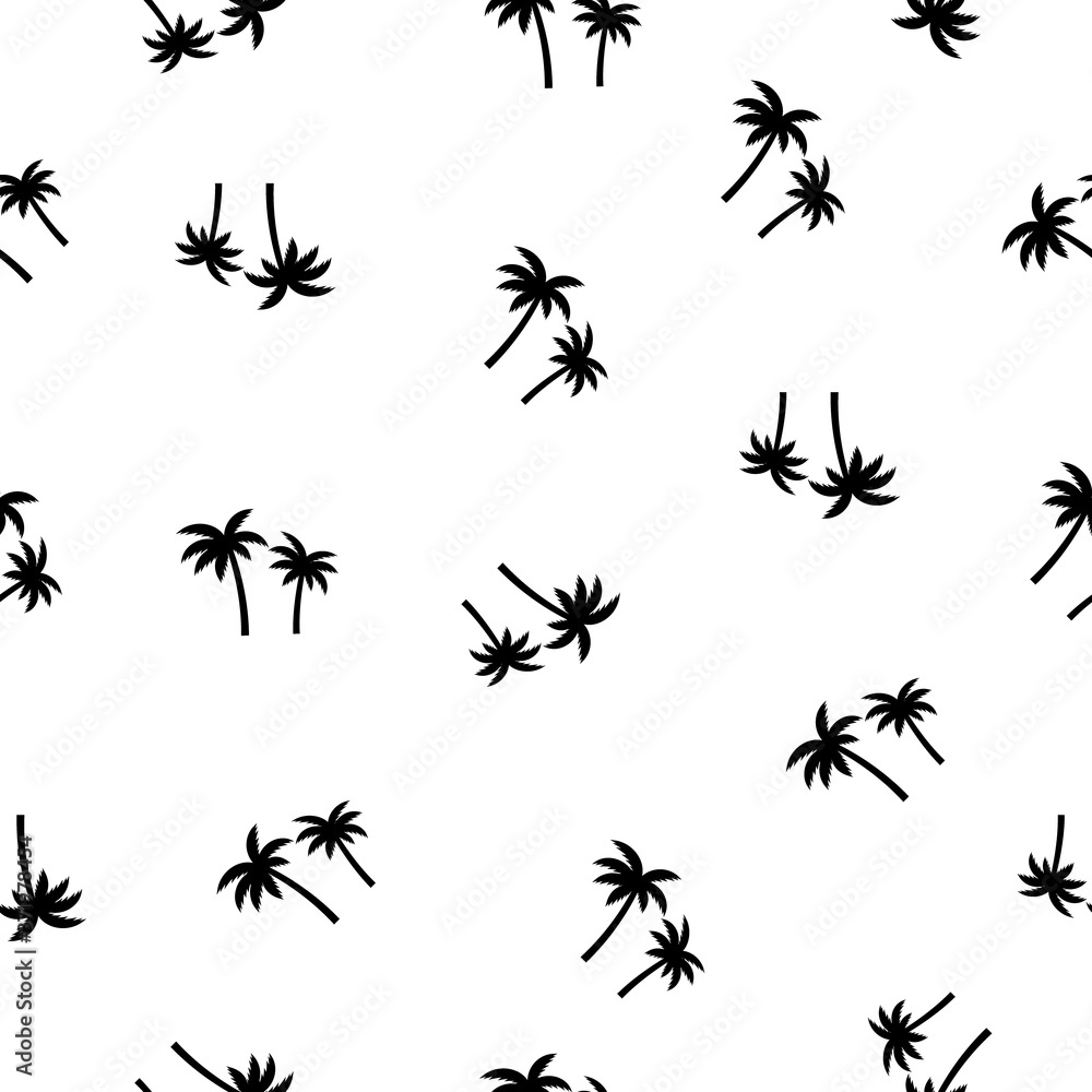 Poster seamless palm tree pattern texture. palm tree print vector illustration background.