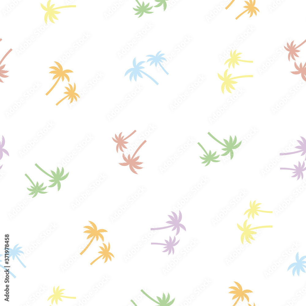 Poster seamless palm tree pattern texture. palm tree print vector illustration background.